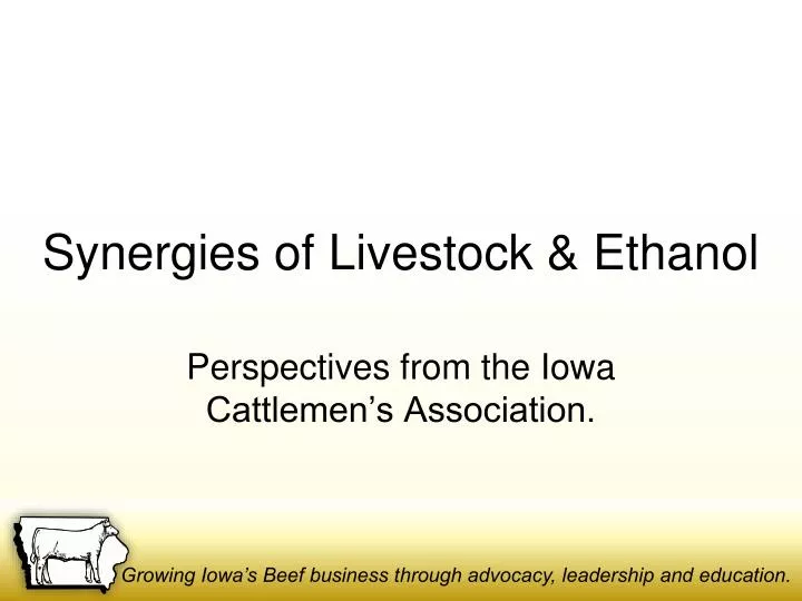 synergies of livestock ethanol
