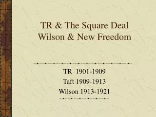 TR &amp; The Square Deal Wilson &amp; New Freedom
