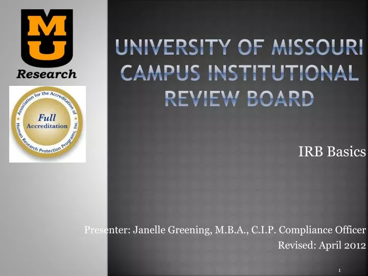 university of missouri campus institutional review board