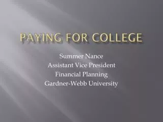 Paying for College