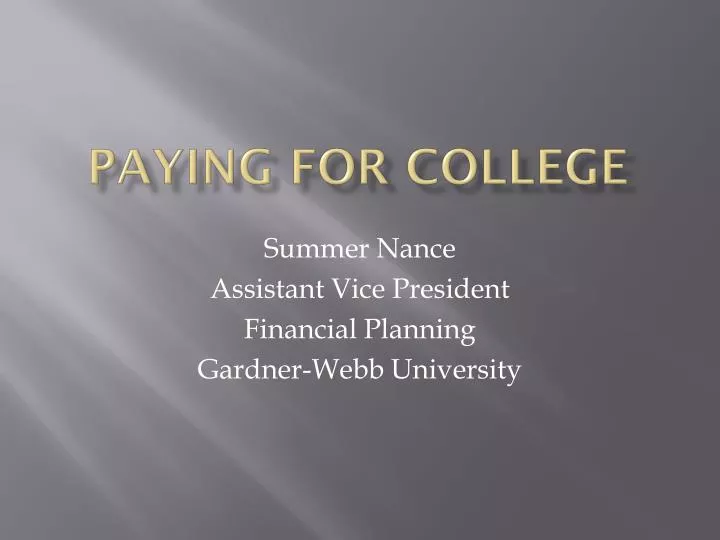 paying for college