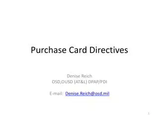 Purchase Card Directives