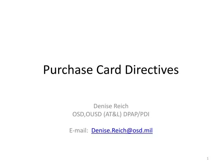 purchase card directives