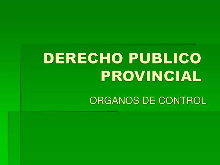 derecho publico provincial