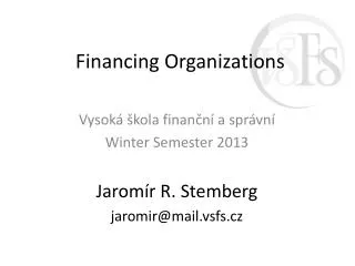 Financing Organizations