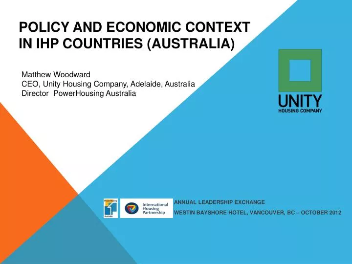 policy and economic context in ihp countries australia
