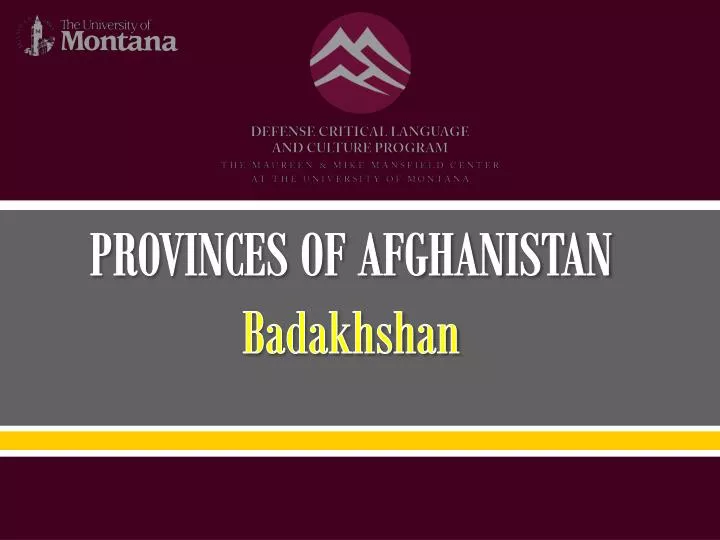 provinces of afghanistan badakhshan