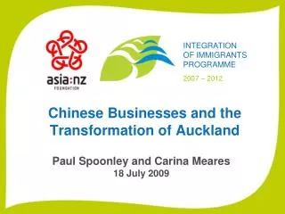 Chinese Businesses and the Transformation of Auckland