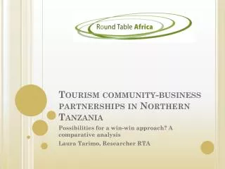 Tourism community-business partnerships in Northern Tanzania