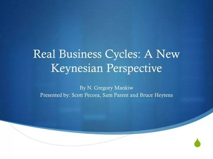 real business cycles a new keynesian perspective