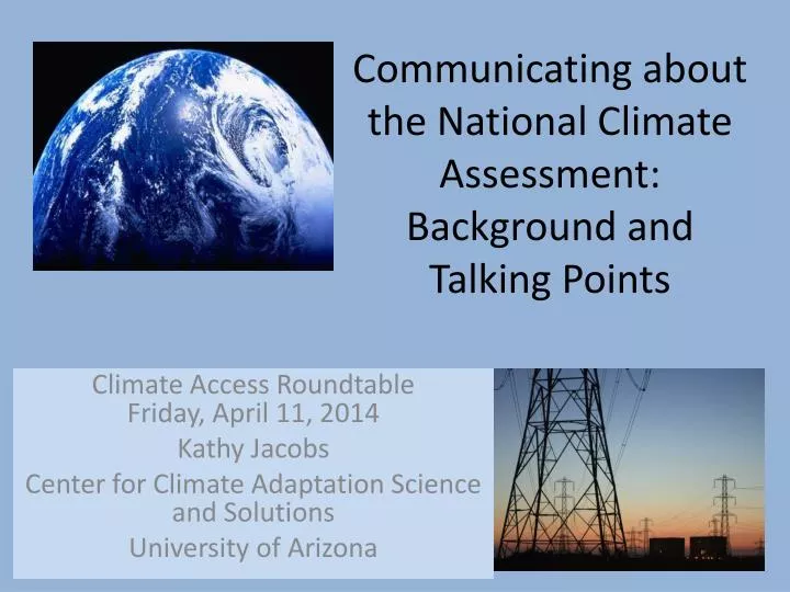 communicating about the national climate assessment background and talking points