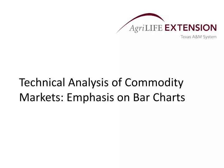 technical analysis of commodity markets emphasis on bar charts