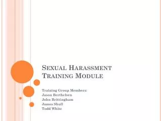 Sexual Harassment Training Module