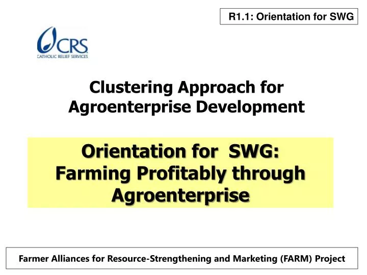 clustering approach for agroenterprise development