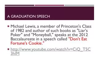 A Graduation Speech
