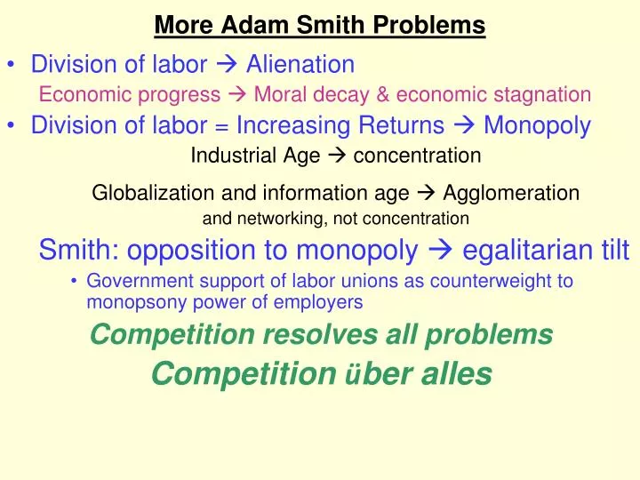 more adam smith problems