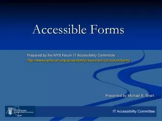Accessible Forms
