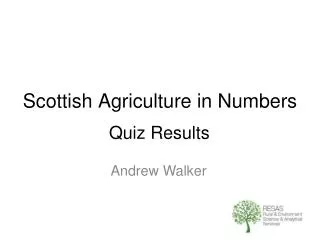 Scottish Agriculture in Numbers