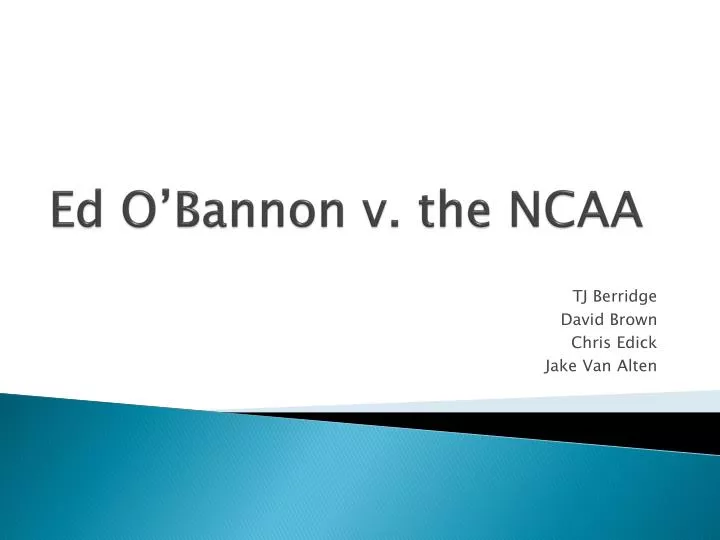 ed o bannon v the ncaa