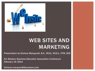 Web sites and marketing