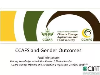 CCAFS and Gender Outcomes