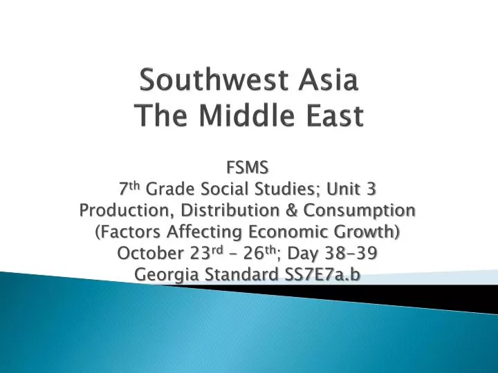 southwest asia the middle east