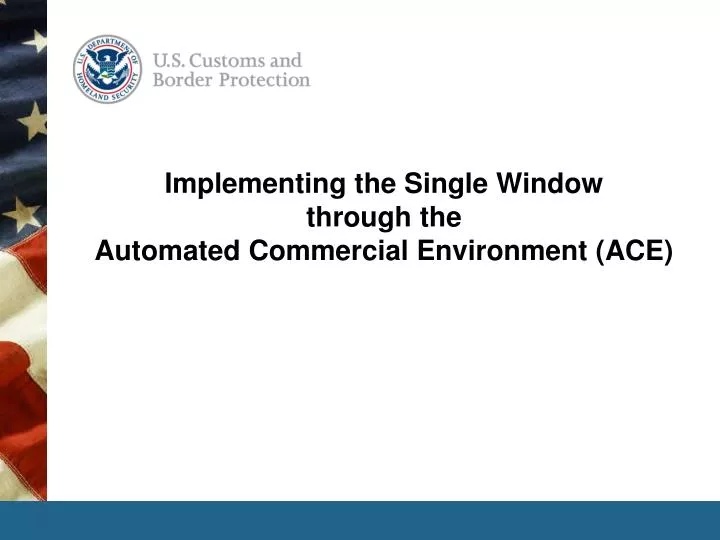 implementing the single window through the automated commercial environment ace