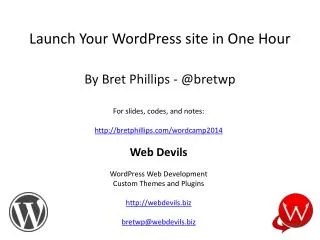 Launch Your WordPress site in One Hour