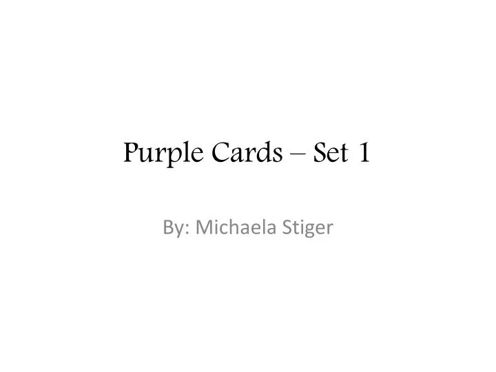 purple cards set 1