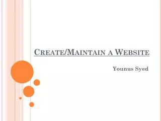 Create/Maintain a Website