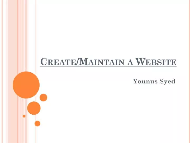 create maintain a website