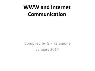 WWW and Internet Communication