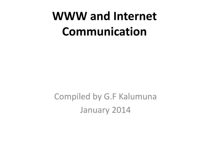 www and internet communication