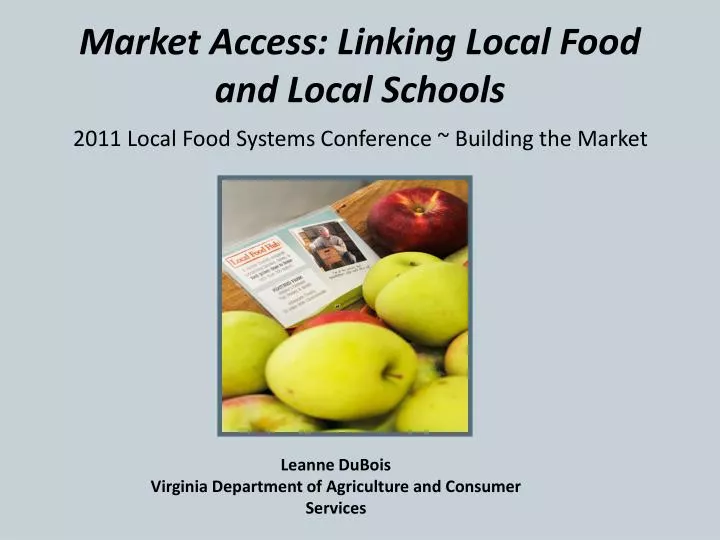 market access linking local food and local schools