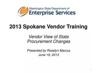 2013 Spokane Vendor Training