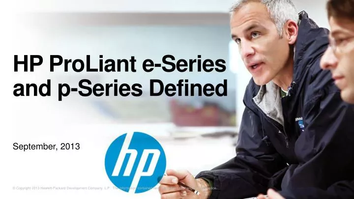 hp proliant e series and p series defined