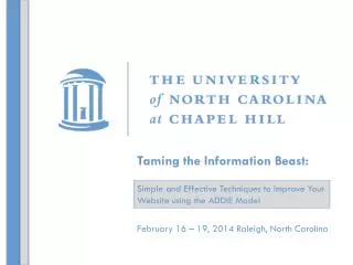 February 16 – 19, 2014 Raleigh, North Carolina