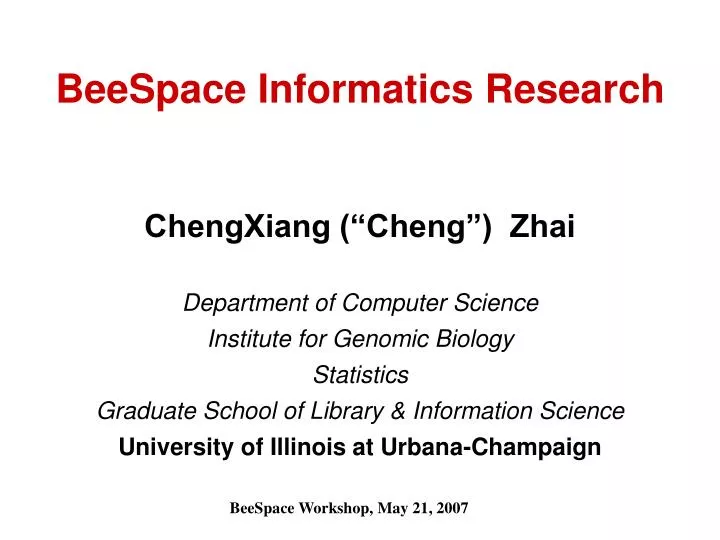 beespace informatics research