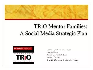 TRiO Mentor Families: A Social Media Strategic Plan