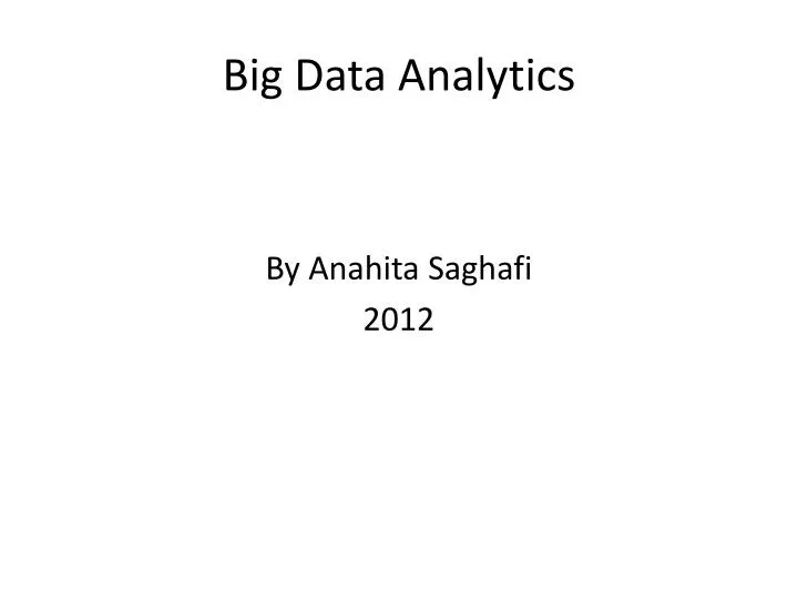 big data analytics