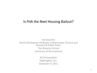 Is FHA the Next Housing Bailout?