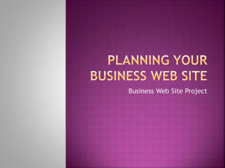 planning your business web site