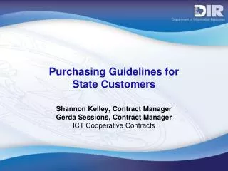 Purchasing Guidelines for State Customers