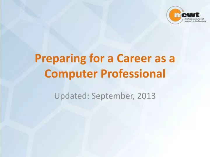 preparing for a career as a computer professional