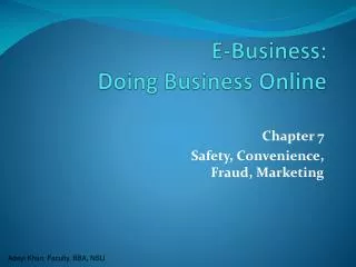 E-Business: Doing Business Online