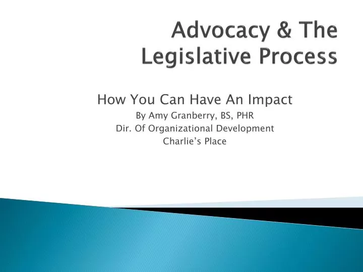 advocacy the legislative process