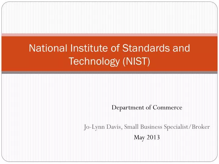 national institute of standards and technology nist