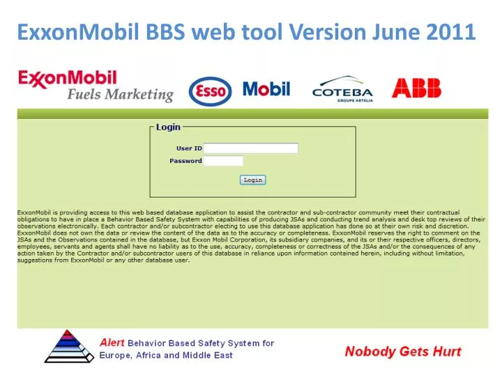 exxonmobil bbs web tool version june 2011