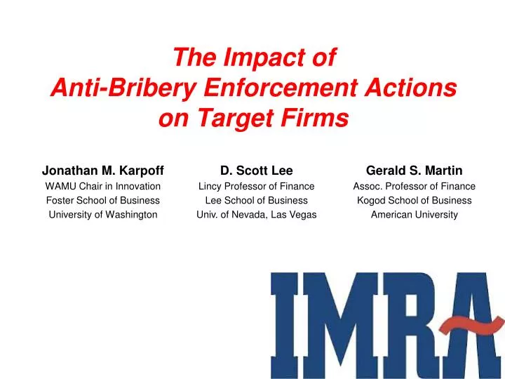 the impact of anti bribery enforcement actions on target firms