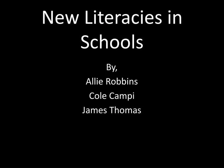 new literacies in schools
